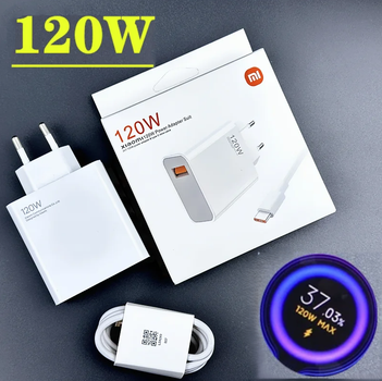 Зарядний пристрій Xiaomi 120W Max блок + кабель Type C (6 ампер) MDY-13-EE. Турбо QC3, QC4 Швидка зарядка Mi Turbo Charge для смартфона, планшета для Сяомі, Ксіомі, Poco, Redmi Note 14pro+