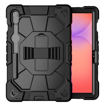 Противоударный чехол Hard Shell Tank с подставкой на 360° и держателем руки для Samsung Galaxy Tab S10 Lite 10.9" (5G SM-X406 / Wi-Fi SM-X400) Чёрный