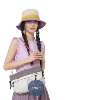 Панама женская CACUSS летняя солнцезащитная, фиолетово-желтая клетка