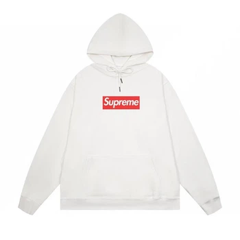 Худи Supreme демисезонное с капюшоном белое L (SUP03)