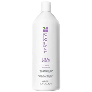 Шампунь BIOLAGE Hydra Source для зволоження сухого волосся з алое вера та гіалуроновою кислотою, для м'якості, блиску та відновлення рівня вологи, веганська формула, 1000 мл