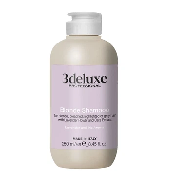Шампунь 3deluxe Professional Blonde Shampoo 250 мл для світлого, освітленого та сивого волосся з вівсом та лавандою