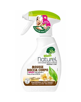 Екологічний гіпоалергенний мус для душу Winni's Naturel Mousse Doccia Vaniglia з екстрактом ванілі та олією ши для чутливої шкіри, 250 мл (8002295084347)