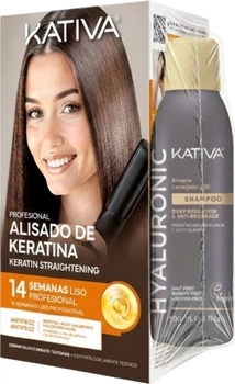 Zestaw do prostowania włosów Kativa Keratin + Szampon Kativa Hyaluronic Keratin Coenzyme Q10 100 ml (8436581015836)