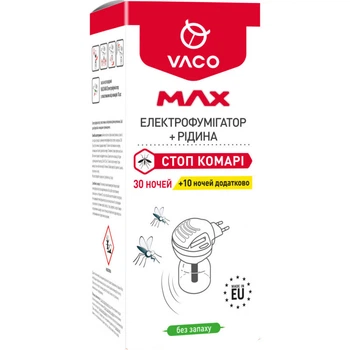 Фумигатор Vaco Max с жидкостью от комаров (30 ночей + 10 ночей в подарок) (5901821952439) (346897)