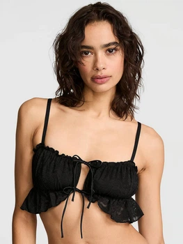 Бюстгальтер без кісточок мереживний Victoria's Secret 206980351 M Чорний (1159864524)