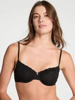 Бюстгальтер с косточками хлопковый Victoria's Secret 749728852 38D Черный (1161990589)