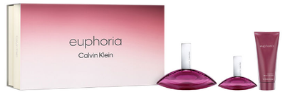 Zestaw damski Calvin Klein Euphoria Woda perfumowana 100 ml + Woda perfumowana 30 ml + Balsam do ciała 100 ml (3616305266194)
