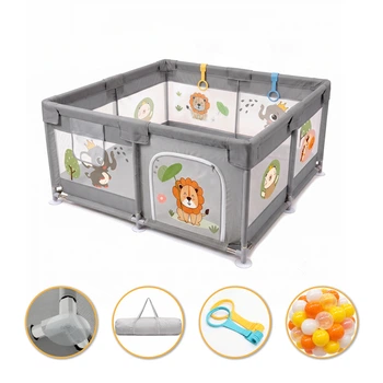 Детский игровой манеж LEOBRO Король леса 120 x 120 см две ручки для подтягивания разноцветные манеж для игр детский