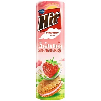 Печенье-сэндвич Hit Sunny Strawberry с клубничной начинкой 220 г