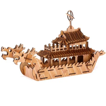 3D дерев'яний конструктор Драконовий човен Robotime Dragon Boat R-8003 122 деталей