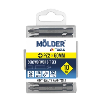 Набір біт MOLDER, PZ2x50мм, 10шт в пл. упаковці,