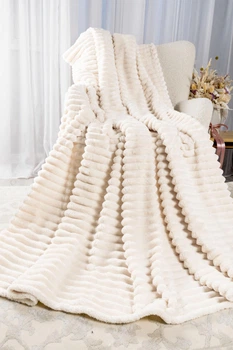 Плед шарпей теплий Home Textiles Ivory 200х230 см покривало суперсофт в спальню у вітальню кремовий