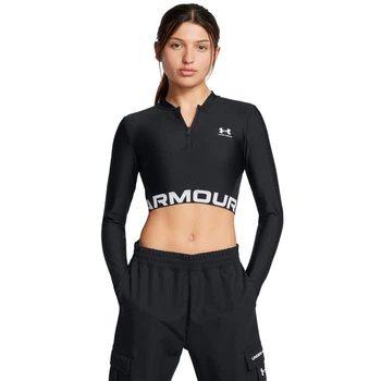 Жіночі top HeatGear Rib 1/4 Zip LS чорний XL - Under Armour