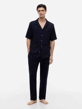 Пижама (рубашка + штаны) мужская хлопковая Tommy Hilfiger 950537204 M Синяя (1161046757)