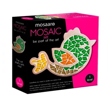 Набор для творчества mosaaro Стеклянная мозаика Птичка разноцветная