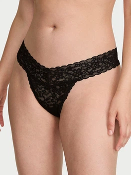 Кружевные трусики тонг Victoria's Secret 1160968566 (Черный L)