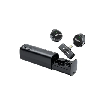 Беспроводной петличный микрофон Ulanzi A21 Wireless Microphone (Lightning), двойной с магнитом для iPhone, Черный (A054)