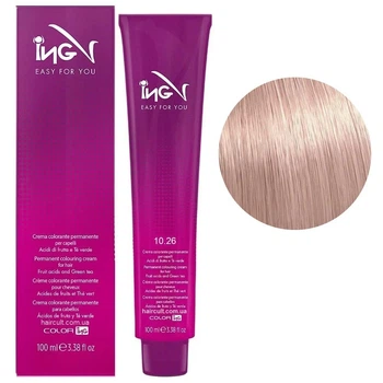Крем-фарба професійна ING для волосся Colouring Cream 10/26 Платиновий блондин фіолетово-рожевий 100 мл