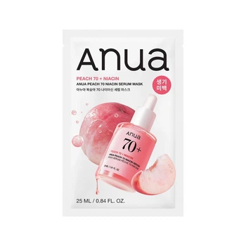 Тканинна маска для обличчя ANUA Peach 70 Niacin Serum Mask 25 мл — освітлююча маска з персиком і ніацинамідом для вирівнювання тон