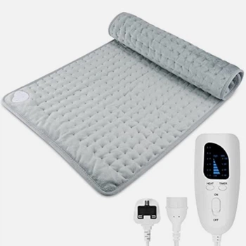 Электрогрелка TK-HP3317 для тела 43 × 84 см, 120 Вт, серая, UK plug + переходник