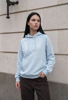 Женский Худи Стаф Голубой Оверсайз Комфортный Staff Amo Blue Oversize S (401485)
