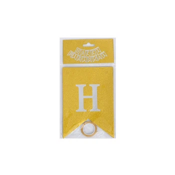 Гирлянда с флажками "Happy Birthday" MK 5955(Gold) золотой