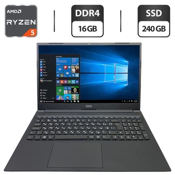 Ноутбук Stone Pro-R PR45A / 15.6" (1920x1080) TN / AMD Ryzen 5 4500U (6 ядер по 2.3 - 4.0 GHz) / 16 GB DDR4 / 240 GB SSD / AMD Radeon RX Vega 6 Graphics / WebCam б/у