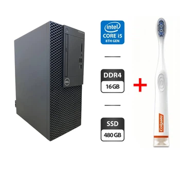 Компьютер Dell OptiPlex 3060 Tower / Intel Core i5-8500 (6 ядер по 3.0 - 4.1 GHz) / 16 GB DDR4 / 480 GB SSD / Intel UHD Graphics 630 / DVD-ROM б/у + Подарок Умная интерактивная зубная щетка Colgate Connect M1 / Bluetooth