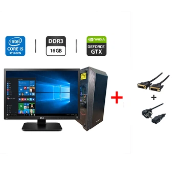 Комплект ПК: GameMax Nova Tower / Intel Core i5-3470 (4 ядра по 3.2 - 3.6 GHz) / 16 GB DDR3 / 500 GB SSD + 500 GB HDD / nVidia GeForce GTX 760, 2 GB GDDR5, 256-bit / 400W + Монитор LG 24MB37PM-B / 24" (1920x1080) IPS б/у + Подарок Кабель DVI + Питания