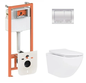 Набор Qtap Nest 4 в 1 подвесной унитаз Jay Ultra Quiet 520x360x320 + комплект установки QT07335175W48186