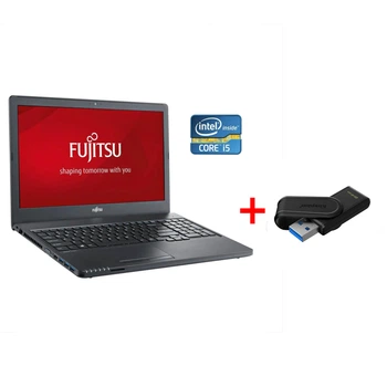 Ноутбук Fujitsu LifeBook A557 / 15.6" (1920x1080) IPS / Intel Core i5-7200U (2 (4) ядра по 2.5 - 3.1 GHz) / 8 GB DDR4 / 160 GB SSD / Intel HD Graphics 620 / WebCam / Win 10 Pro б/в + Подарунок Флеш-накопичувач Kingston DataTraveler Exodia S 64 ГБ