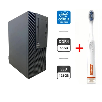 Компьютер Dell OptiPlex 3060 Tower / Intel Core i5-8500 (6 ядер по 3.0 - 4.1 GHz) / 16 GB DDR4 / 128 GB SSD / Intel UHD Graphics 630 / DVD-ROM б/у + Подарок Умная интерактивная зубная щетка Colgate Connect M1 / Bluetooth