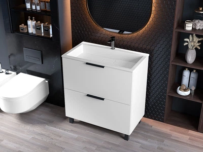 Тумба лакированная, Luxor Sena 80, с умывальником Imperio Low 80