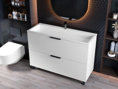 Тумба лакированная, Luxor Sena 120, с умывальником Imperio Low 120