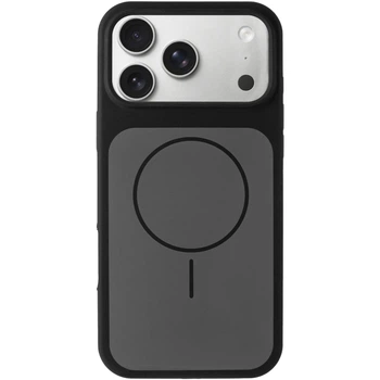 Чохол Silk Duo Color (AA No Logo) з Magnetic Fit (MagSafe) для Apple iPhone 17 Pro / 18 Pro (Айфон 17 Про / 18 Про) силіконовий двоколірний кейс Soft Touch з підтримкою MagSafe Black