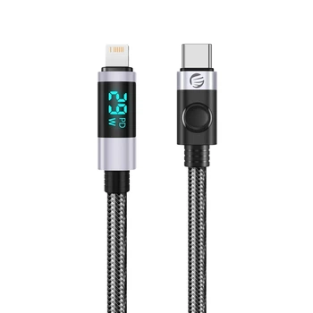 Кабель Orico LDC2L USB-C to Lightning PD 29W LED Display 1.5 м Black (6954301128052)