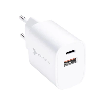 Ładowarka Forcell F-Energy USB C + USB A QC4.0 PD 3A 30W White (5903396198052)