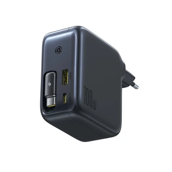 Ładowarka sieciowa Baseus EnerCore CJ11 100W USB-A USB-C ze składanym kablem USB-C Black (6932172695606)