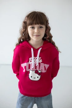 Худи для девочек АвексТекс 04-2811-106НД 116 см темно-малиновый hello kitty