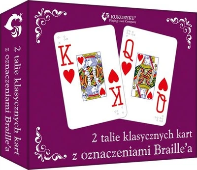 Karty do gry Kukuryku ze znakami Braille 2 talie x 54 karty 64718 (5901738564718)