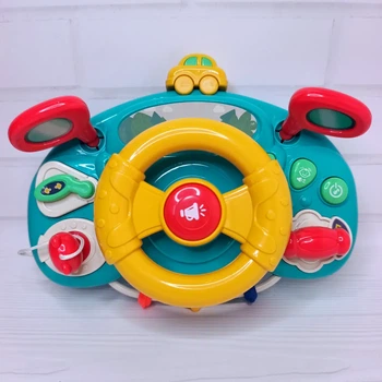 Іграшка на коляску WToys Кермо музичне з кріпленням з українським озвучуванням Зелене