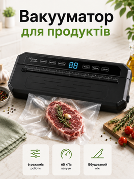 Компактный автоматический вакуумный упаковщик для герметичной упаковки продуктов 65 кПа для дома