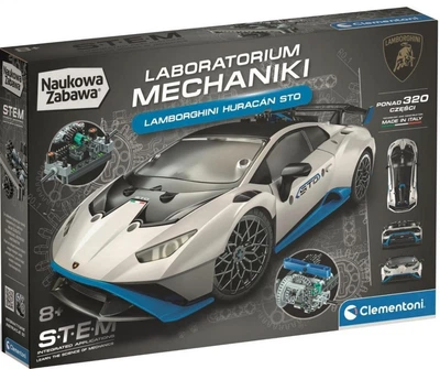 Конструктор Clementoni Наукова гра: Лабораторія механіки Lamborghini Huracan Sto 50470 320 елементів (8005125504701)