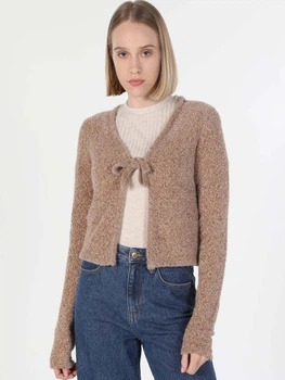 Кардиган вязаный женский Colin's CL1059726LBR L Коричневый (8683197344939)