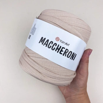 Пряжа трикотажна YARNART Maccheroni плоска для макраме бежева (79600753)