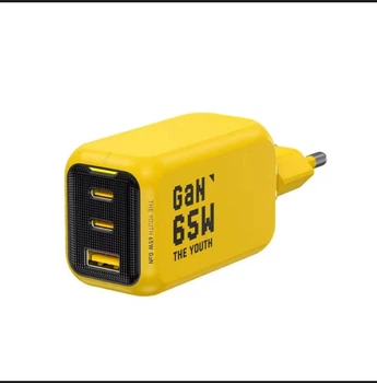 Мережевий зарядний пристрій AOHI GaN 65W PD 3.0 / PPS 63W 3 порти (2×USB-C + USB-A) швидка зарядка