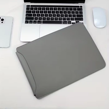 Чехол MacBook 14.2"/13.6"/13.3"/13" Leather Bag White Stitch grey