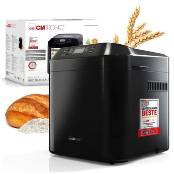 Хлебопечка 550 Вт 1.5 кг 12 программ для дома черный Clatronic MC-0905
