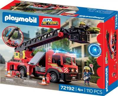 Klocki Playmobil City Action: Wóz strażacki z drabiną 110 elementów 72192 (4008789721921)